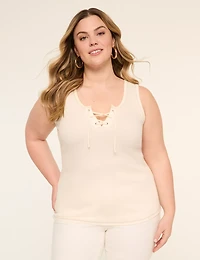 Lace-Up Rib Tank