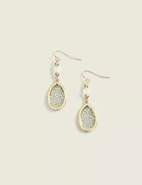 Neutral Stone & Floral Filigree Teardrop Earring