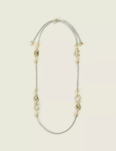 Mixed Metal Cable-Linked Necklace