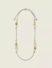 Mixed Metal Cable-Linked Necklace