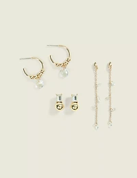 Gold Dainty Earring 3 Pack