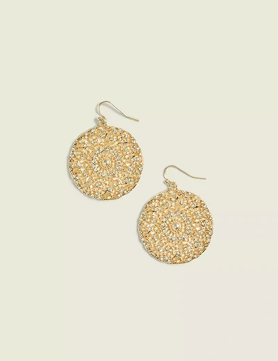Goldtone Filigree Round Drop Earrings