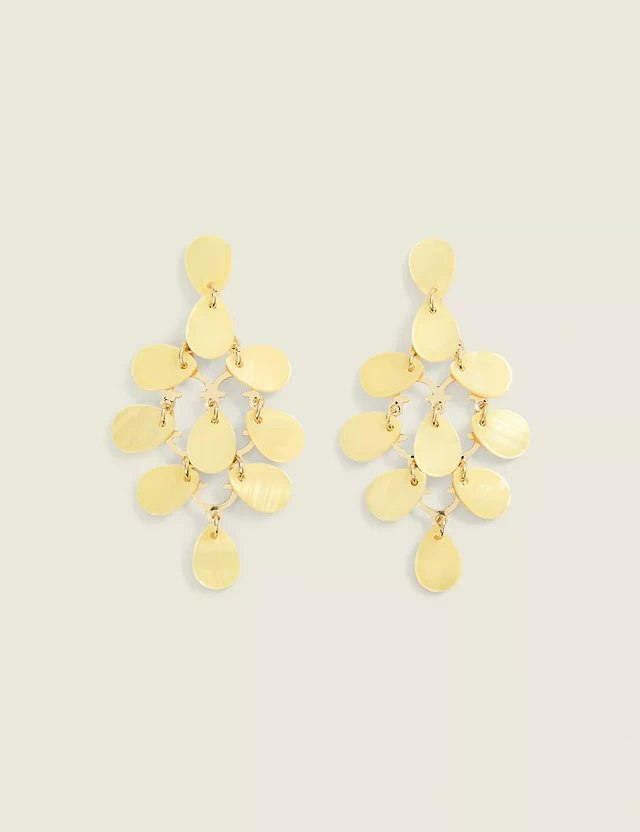 Butter Yellow Cluster Drop Earrings