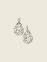 Floral Filigree Teardrop Earrings