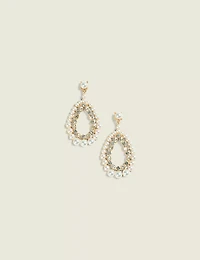 Pave & Pearl Stud Drop Earrings