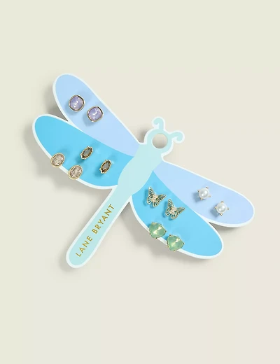 Dragonfly Post Earrings 6-Pack