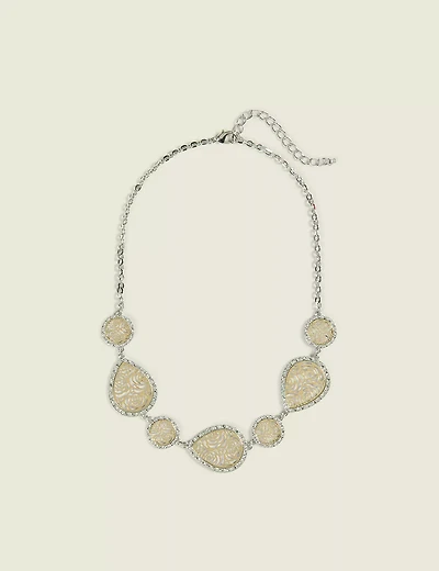 Mixed Metal FIligree Motif Necklace