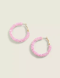 Pink Sparkle Hoop Earrring