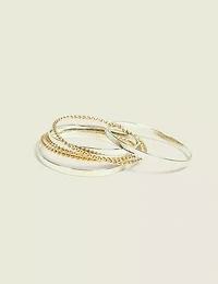 Textured Mixed Metal Bangle Se