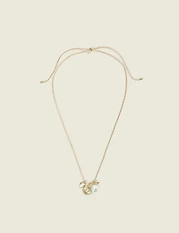 Gold Pull Chain Charm Necklace