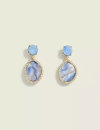 Blue Marble Drop Earrings