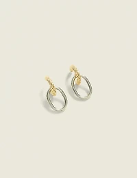 Mixed Metal Hoop & Chain Earring