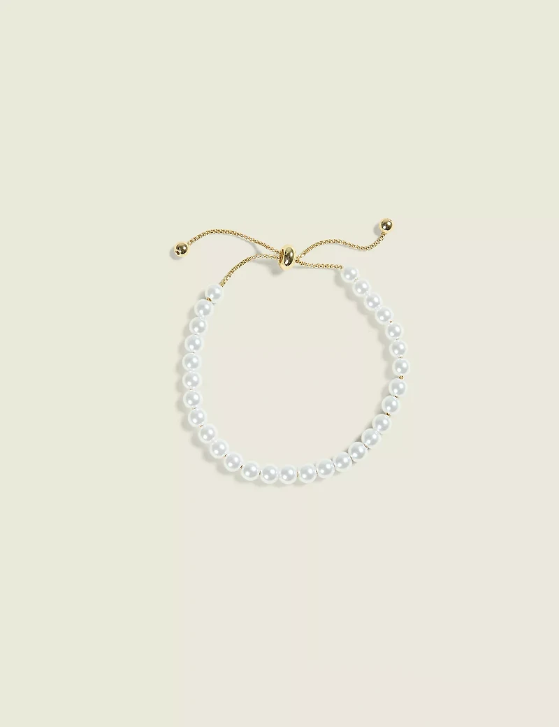Simple Pearlized Pull Chain Bracelet