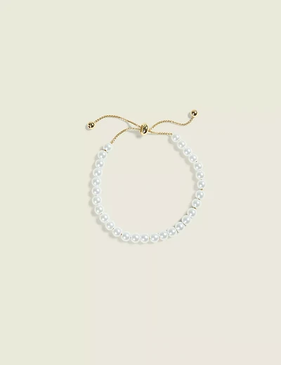 Simple Pearlized Pull Chain Bracelet