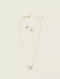 Dainty Butterfly Necklace & Earrings Set