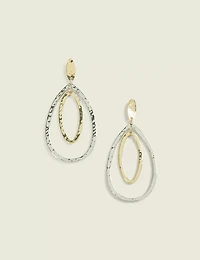 Hammered Mixed Metal Teardrop Earrings