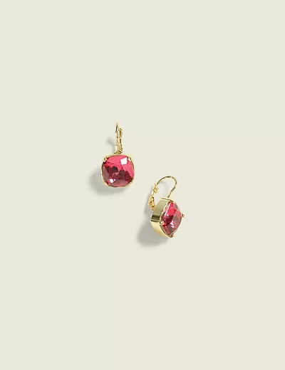 Magenta Square Drop Earrings