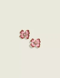 Pink Flower Stud Earrings
