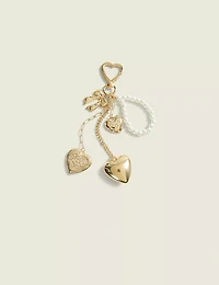 Heart & Pearl Bag Charm