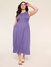 Sleeveless Smocked-Bodice Maxi Dress