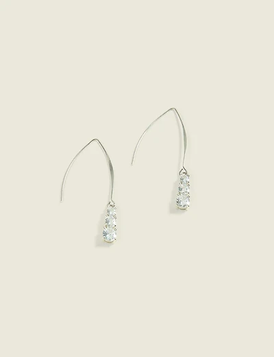 Crystal Wire Drop Earrings