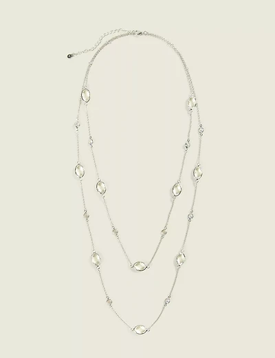 Crystal Multi-Layered Chain Necklace
