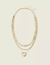 Layered Heart Pendant Necklace