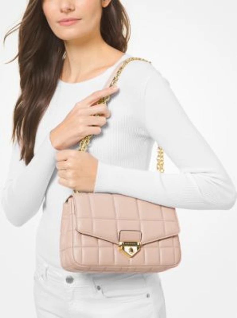 Grand sac à épaule SoHo en cuir matelassé