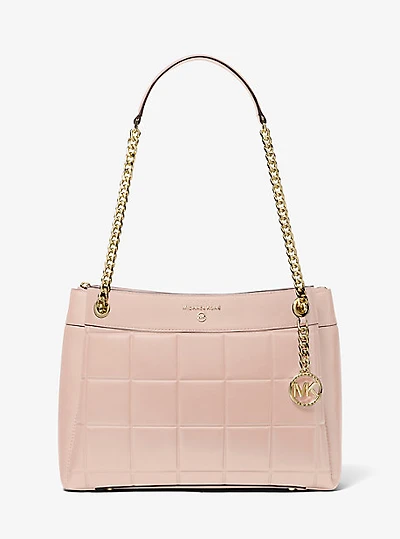 Sac à épaule Susan de taille moyenne en cuir matelassé