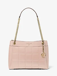 Sac à épaule Susan de taille moyenne en cuir matelassé