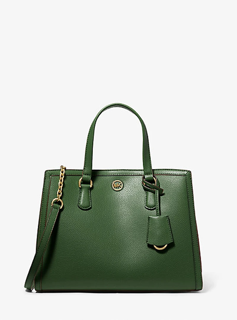 Chantal Medium Pebbled Leather Satchel