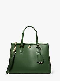 Chantal Medium Pebbled Leather Satchel