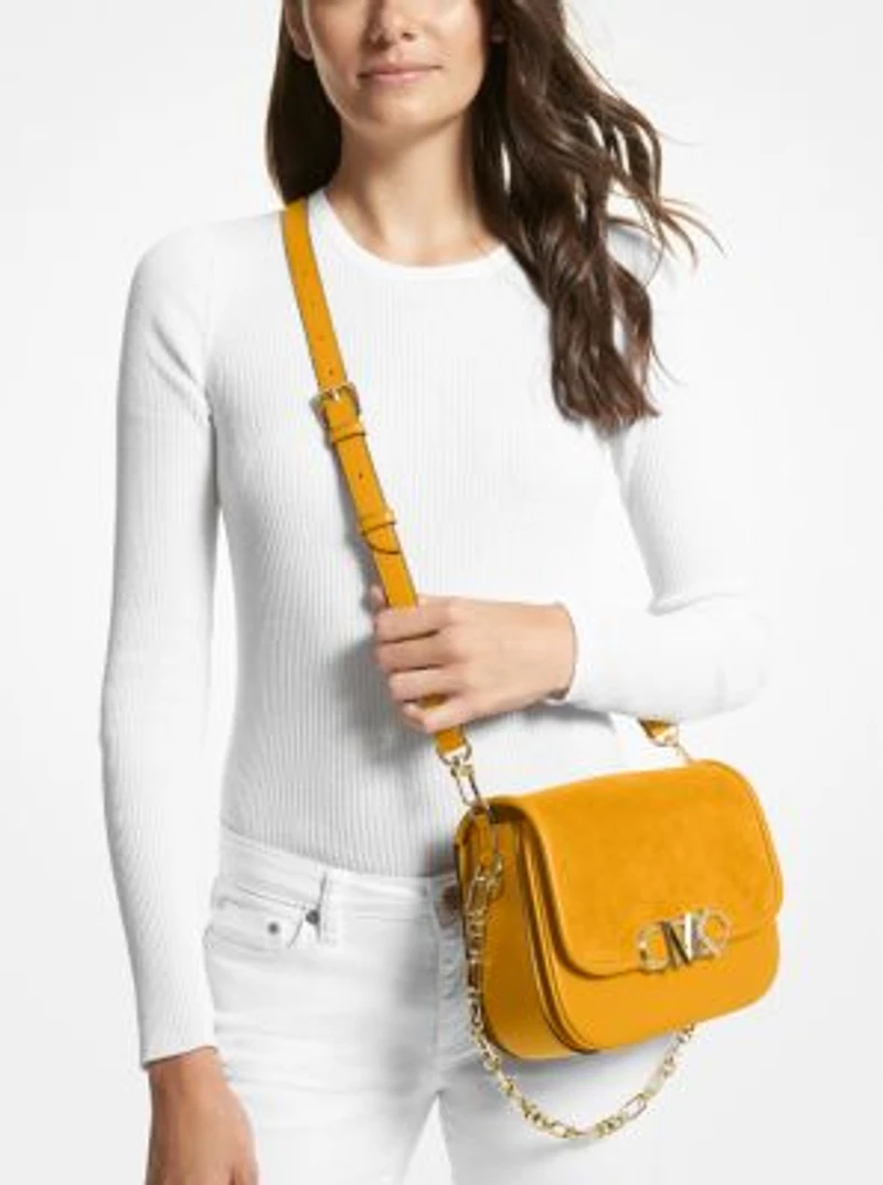 Sac messager Parker de taille moyenne en suède