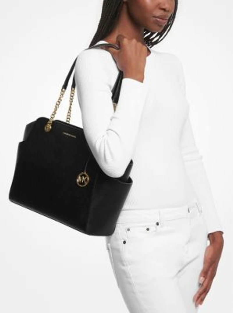 Jacquelyn Medium Pebbled Leather Tote Bag