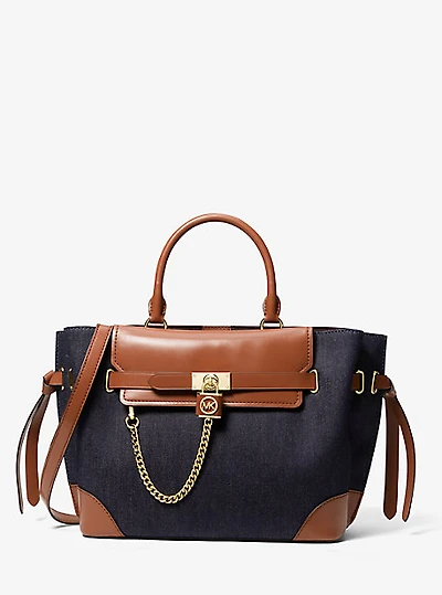 Hamilton Legacy Large Denim and Leather Belted Satchel