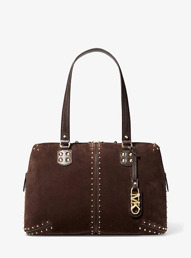 Astor Large Studded Leather Tote Bag