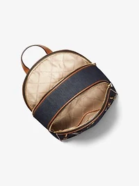 Sac à dos Brooklyn de taille moyenne en denim et en cuir