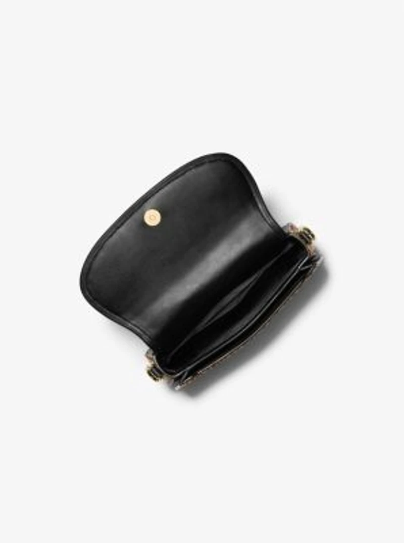 Mila Small Leopard Print Calf Hair Shoulder Bag