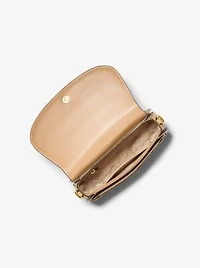 Mila Medium Crocodile Embossed Leather Messenger Bag