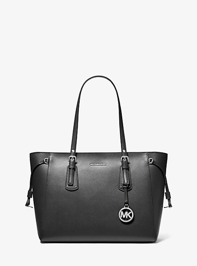 Voyager Medium Crossgrain Leather Tote Bag