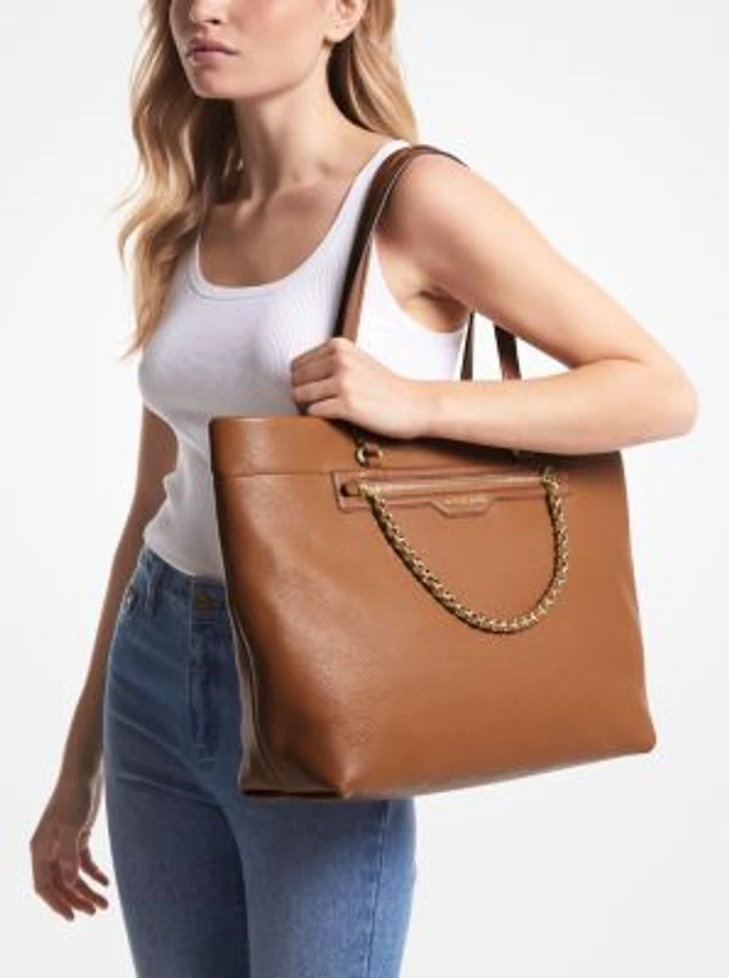Grand sac fourre-tout Slater en cuir grainé