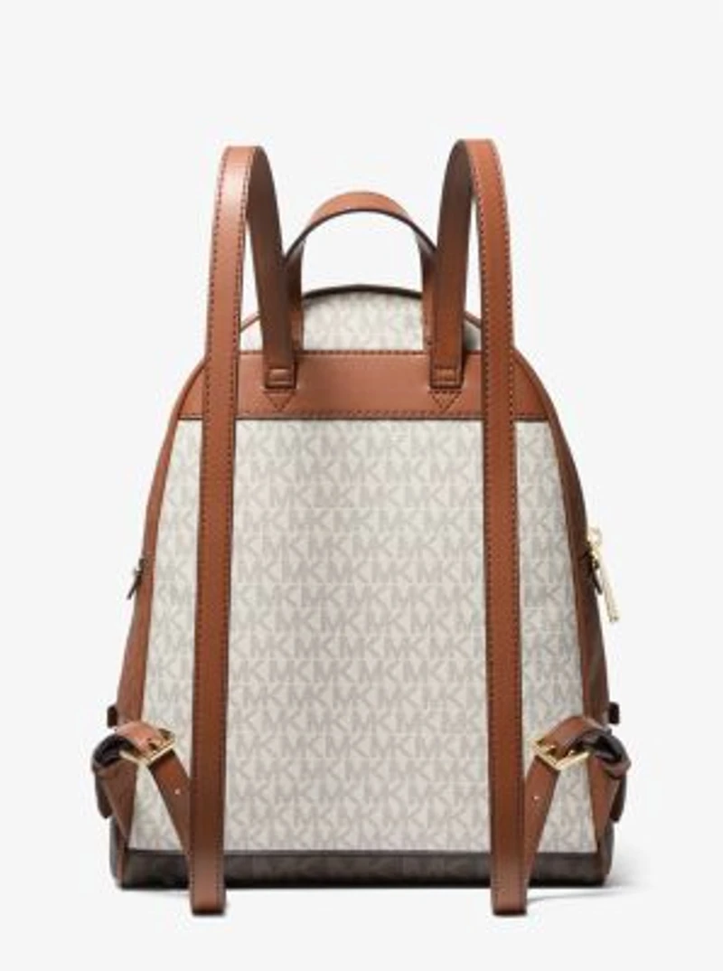 Rhea Medium Color-Block Logo Backpack