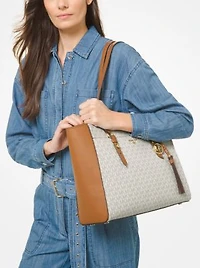 Grand sac fourre-tout Sullivan à logo et en cuir