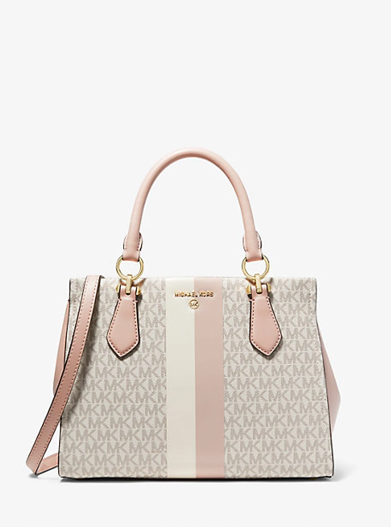 Marilyn Medium Logo Stripe Satchel