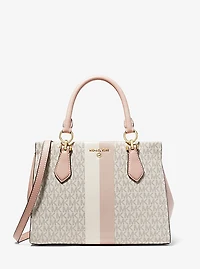 Marilyn Medium Logo Stripe Satchel