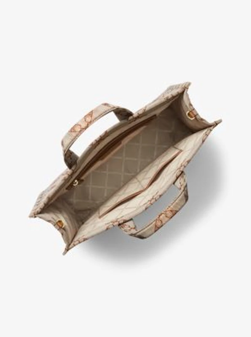 Grand sac fourre-tout Gigi en jacquard à logo empire