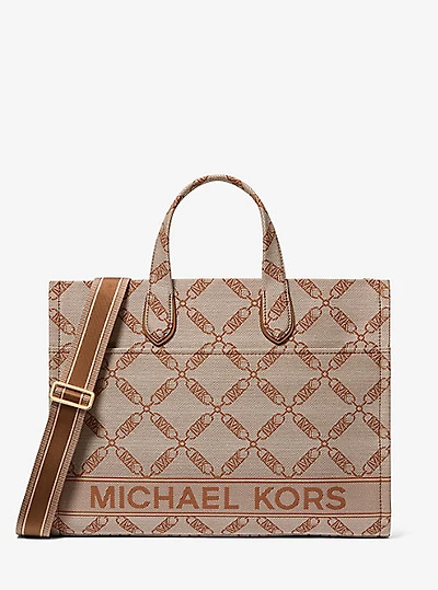 Grand sac fourre-tout Gigi en jacquard à logo empire