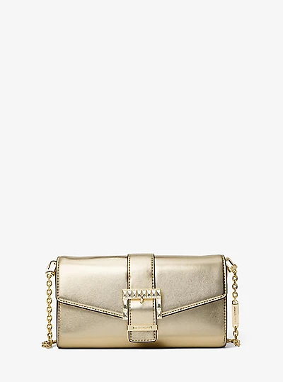 Pochette Penelope de taille moyenne en faux cuir métallisé