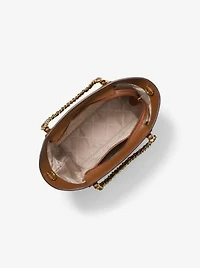 Westley Small Pebbled Leather Chain-Link Tote Bag