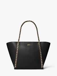 Grand sac fourre-tout Westley en cuir grainé à chaîne